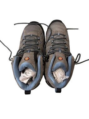 Merrell Moab 3 Mid Waterproof Womens Hiking Boots Grey Blue J500162 Size 8.5